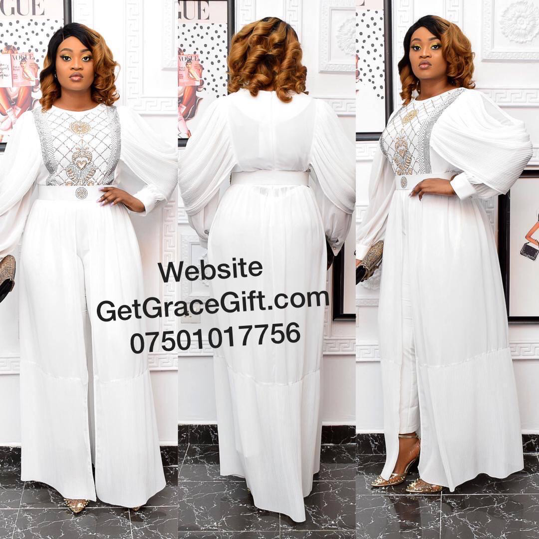 Dolly’s White Trousers And Long Gown Top