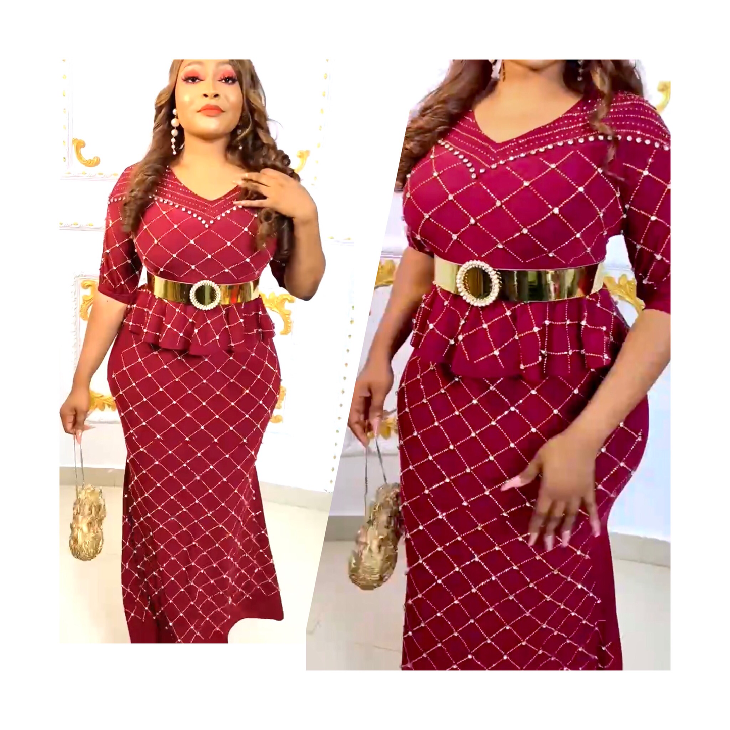 Burgundy Mother Of The Bride Dress