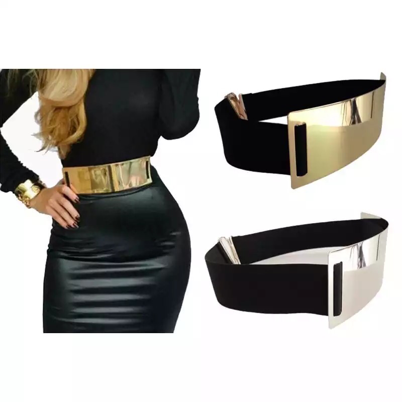 Elastic Dress Metal Belt Elastic