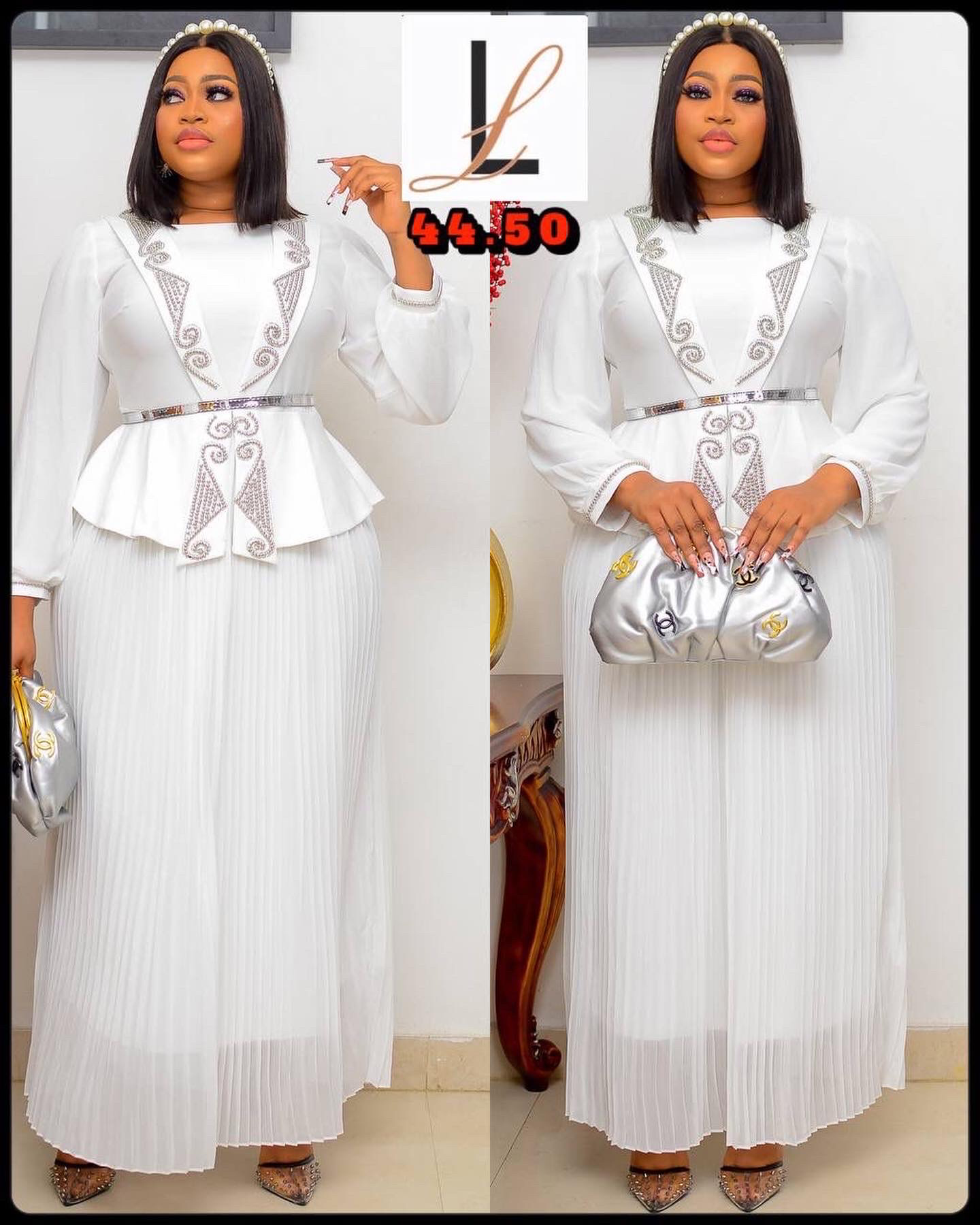 Francisca Long Silver Belt Dress