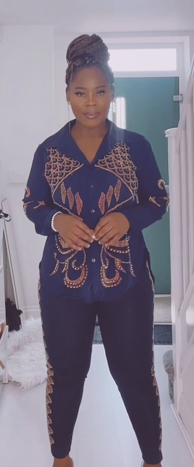 Dark Blue women two pcs set