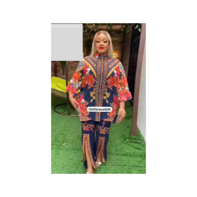 Classy split colourful two piece set