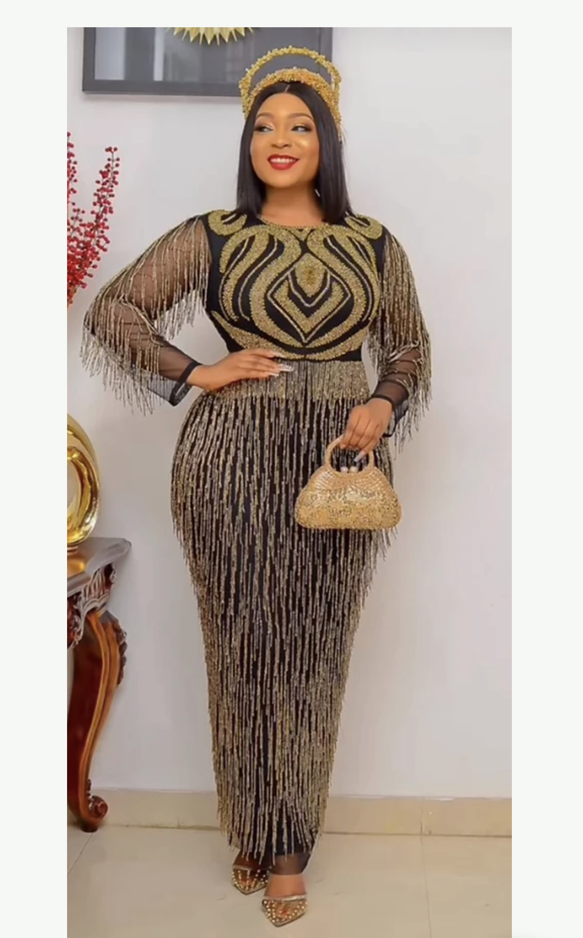 Classy Lady heavy Frill Rich Dress