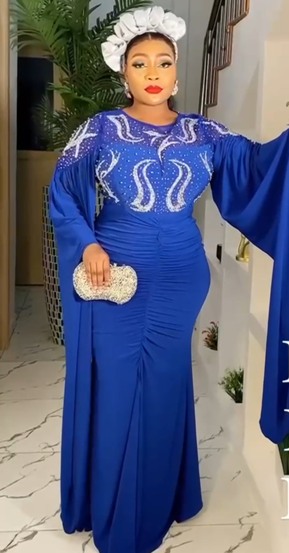 Blue prom occasion dress