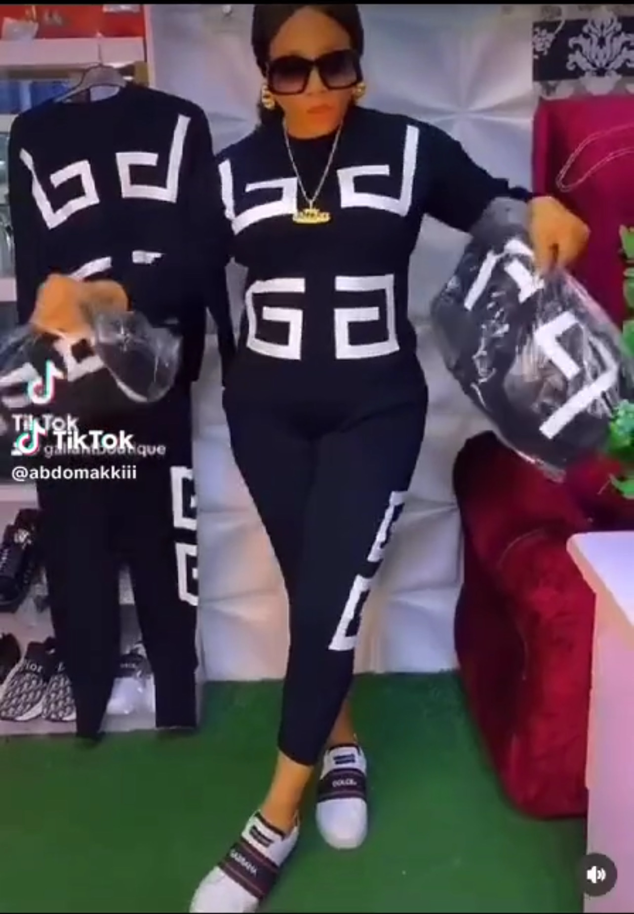 Colourblock Black and White women Set Co-Ord
