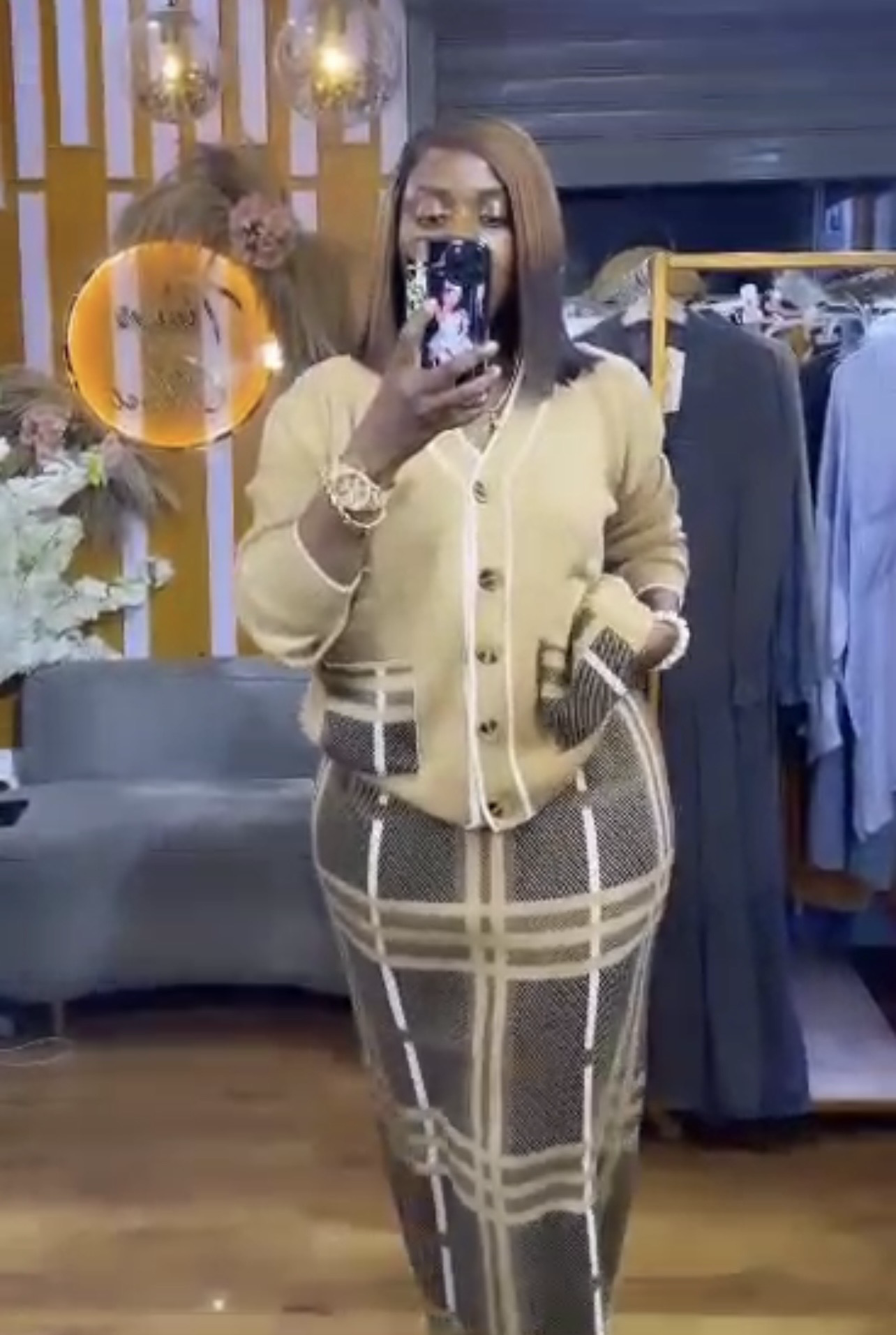 Brown Plaid gorgeous Set