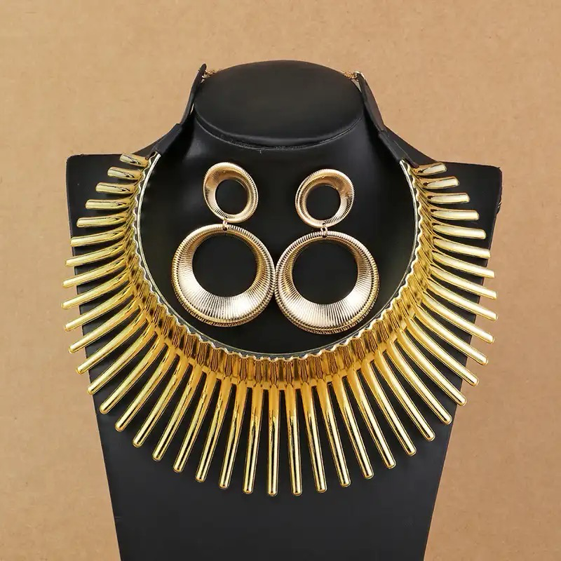 GetGraceGift Choker Sector Necklaces Earrings Jewelry Set