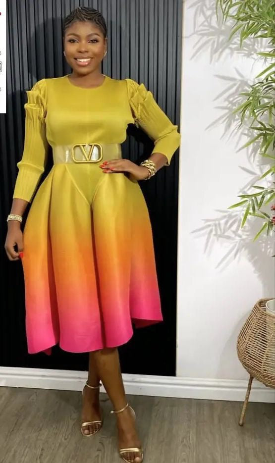 Maxi Pleated Miyake Multico Dress