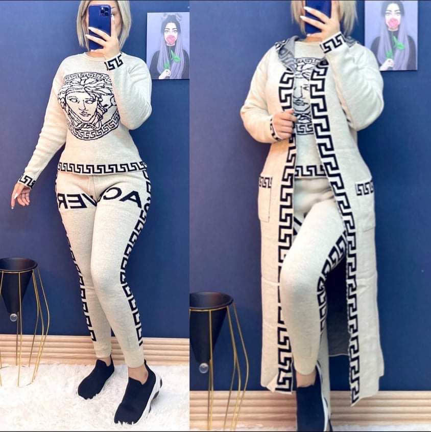 Winter Solid 3 Pieces set with hoodie