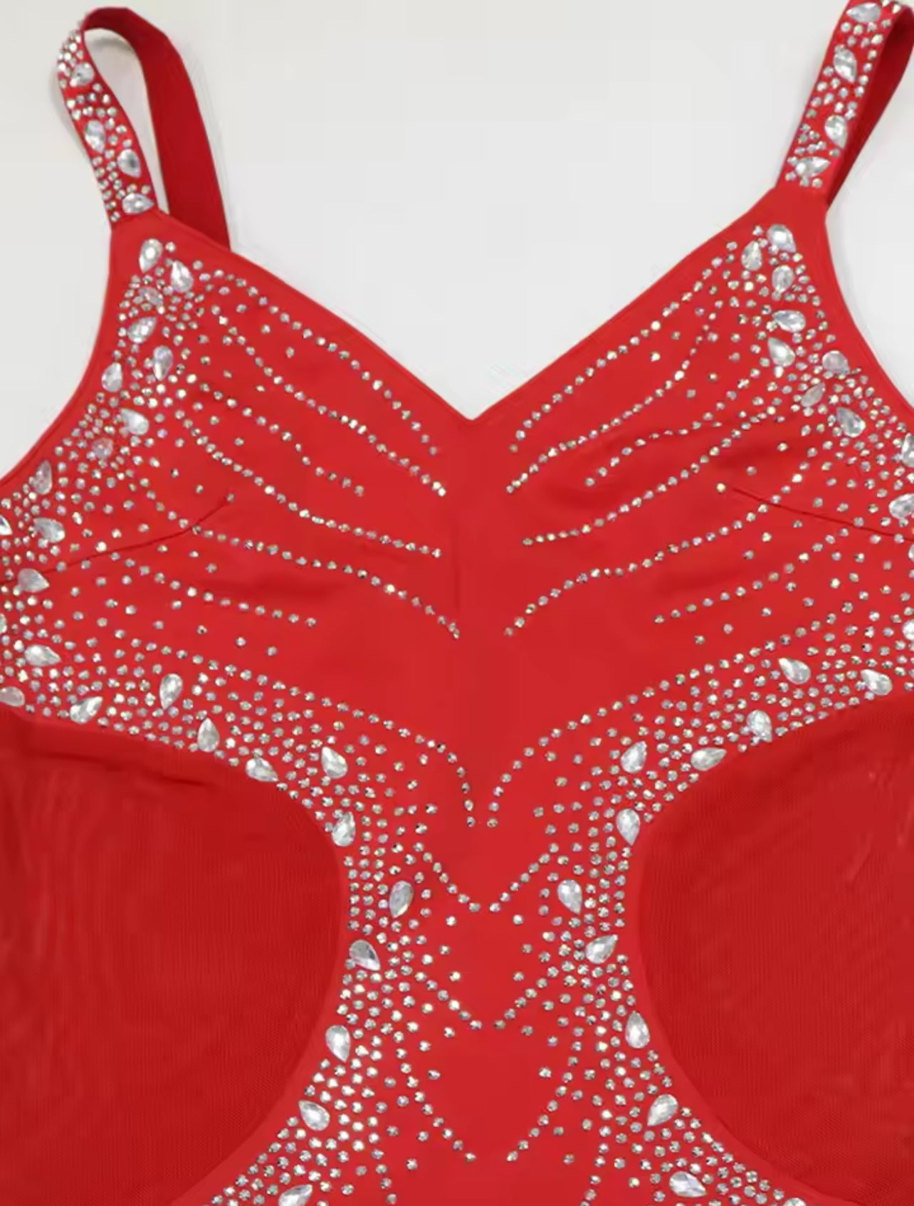 Red Sexy Sparkly Pearl Diamond Bodycon