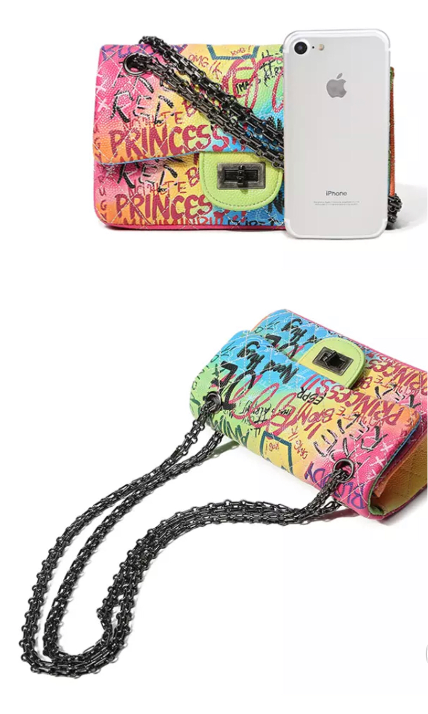 Women Bag 2019 New Colour Graffiti Printed Shoulder Big Bags Fashion Large Medium Small Brand Luxury