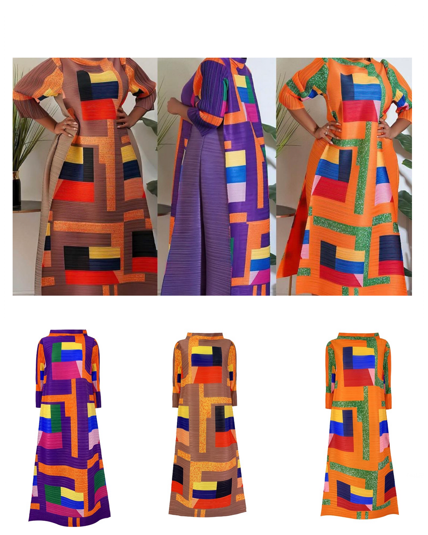 GetGraceGift Summer Best Selling Miyake  Pleated Long Gown