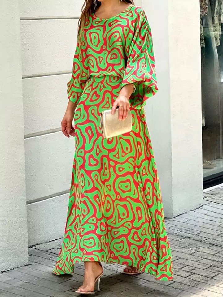 Women Casual Pattern Print Two-piece Set Spring
