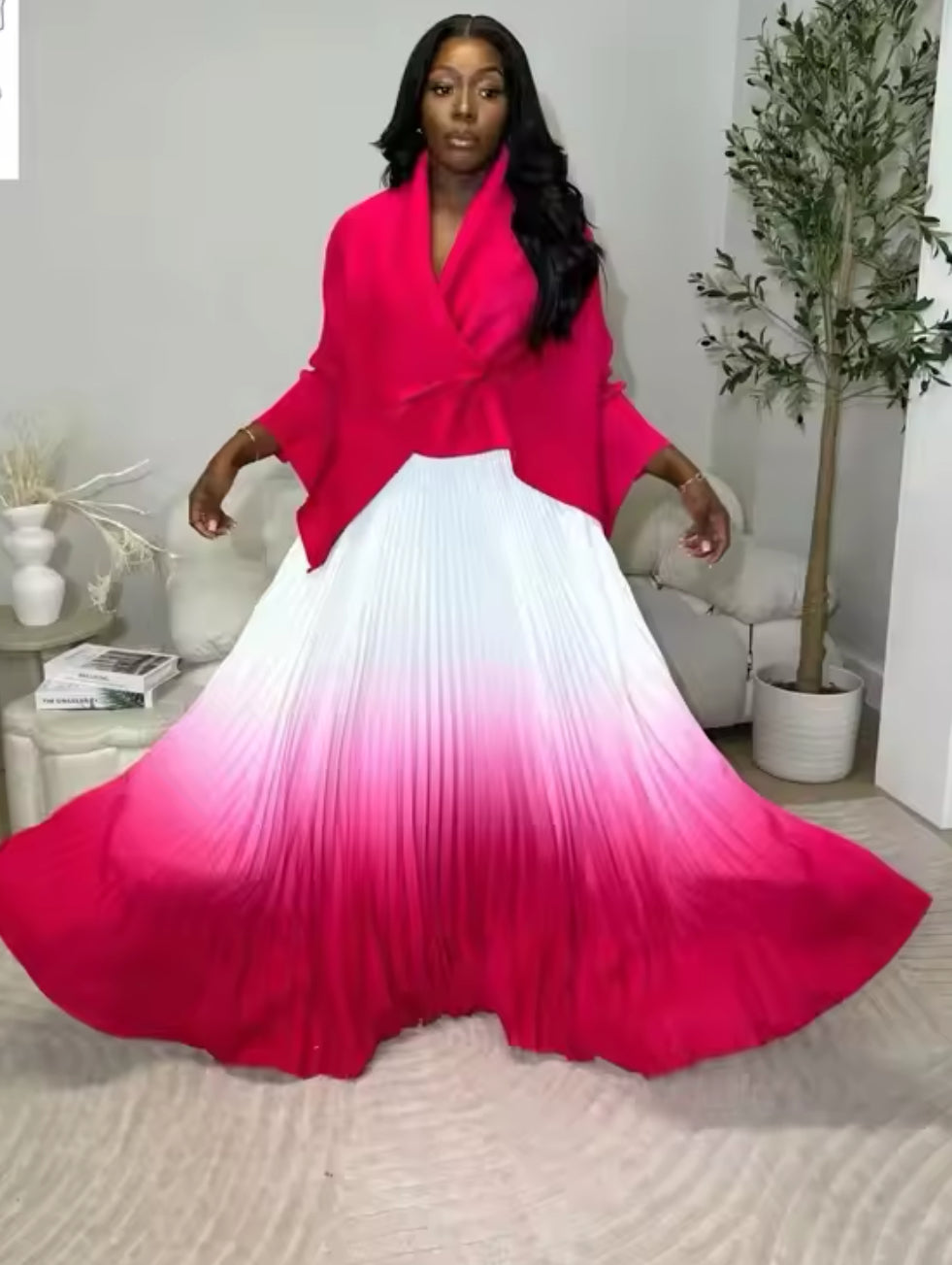 Rich look Miyake Two piece set