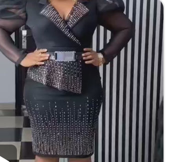 The Queen’s Green and Black Classy Dress Knee Length
