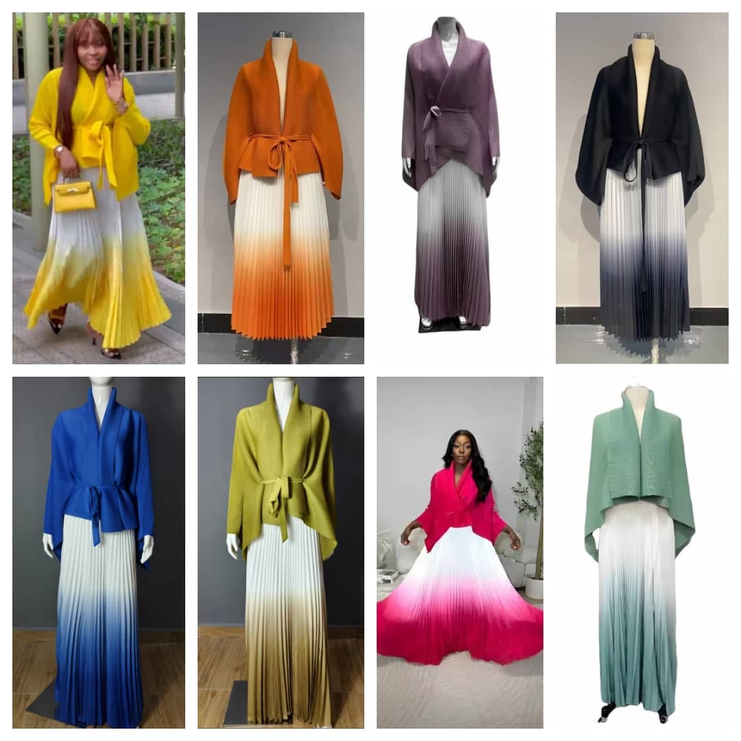 Rich look Miyake Two piece set