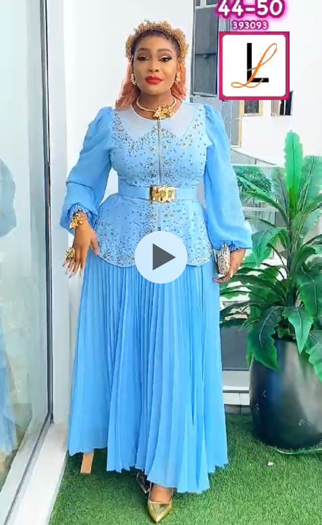 The Sky Blue Classy Peplum Dress