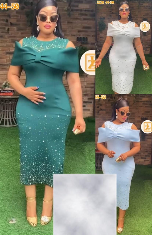 White crystal bodycon Dress