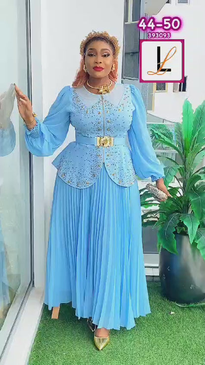 The Sky Blue Classy Peplum Dress